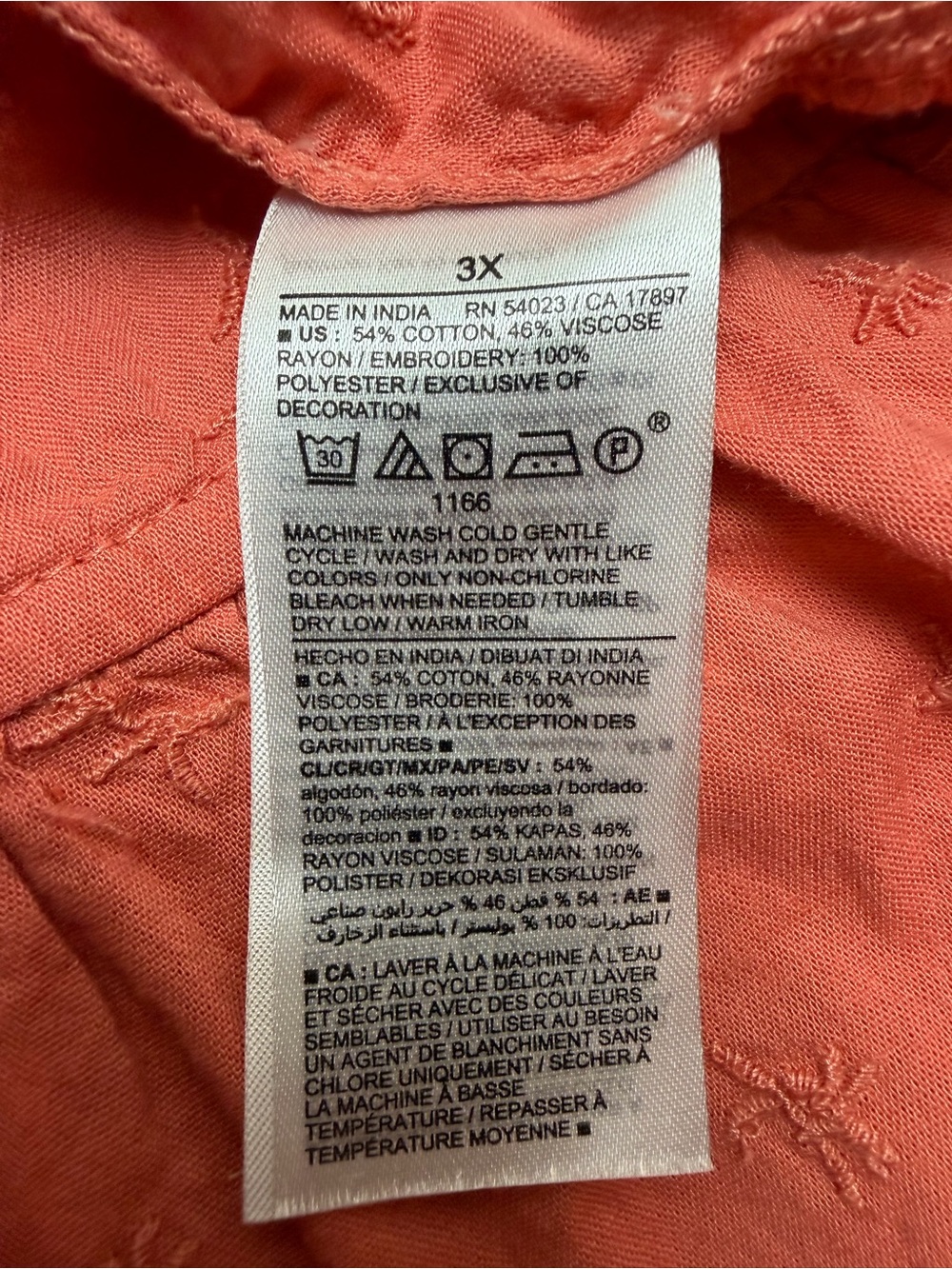 Old Navy Plus 3X Coral Embroidered Boho Tiered Midi Maxi Dress Cottagecore - Picture 10 of 11